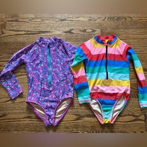 Crewcuts rashguard bathing suit bundle, girls 4/5